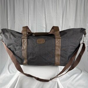 Elegant Charcoal and Brown Duffel Bag